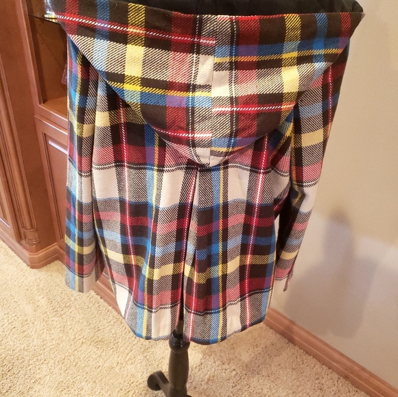 Flying Tomato Multicolor Plaid Pea Coat - Picture 3 of 6